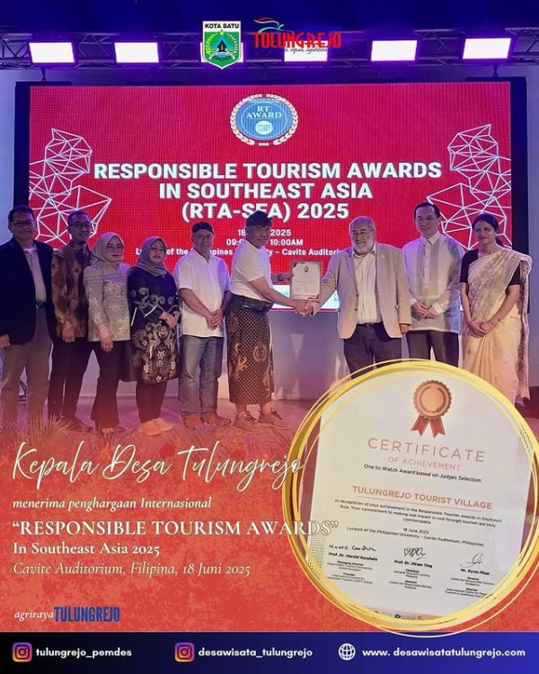 Ajang Responsible Tourism RT-Awards in Southeast Asia 2025, Desa Tulungrejo Berhasil Raih Penghargaan Internasional