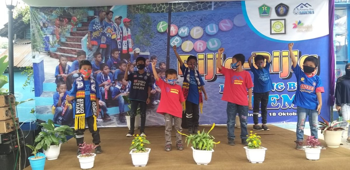 Sambut Wisatawan Era New Normal, Kampung Biru Arema Gelar Rijig-Rijig Festival