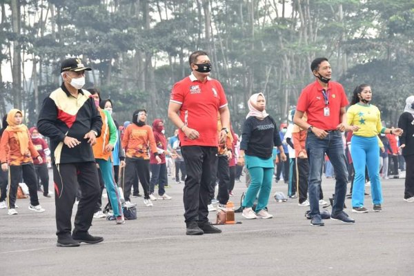Bupati Malang Bersama Forkopimda, Launching Senam Covid-19