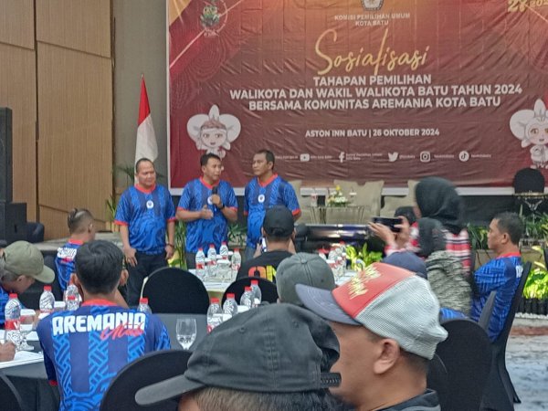 Tekan Angka Golput, KPU Kota Batu Ajak Ratusan Aremania dan Aremania Sukseskan Pilkada Serentak 2024