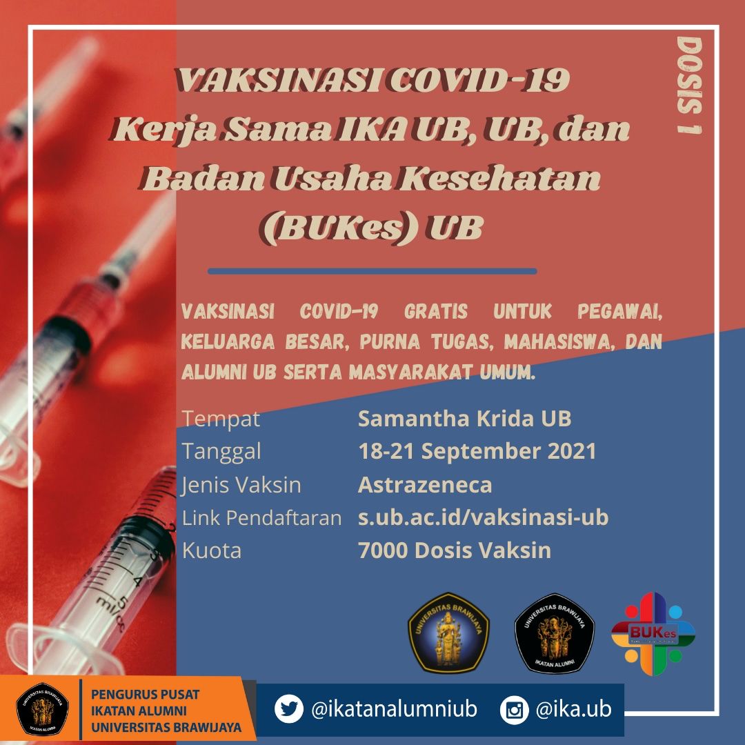 Bantu Percepat Terciptanya Herd Immunity, IKA UB Malang Gelar Vaksinasi Massal