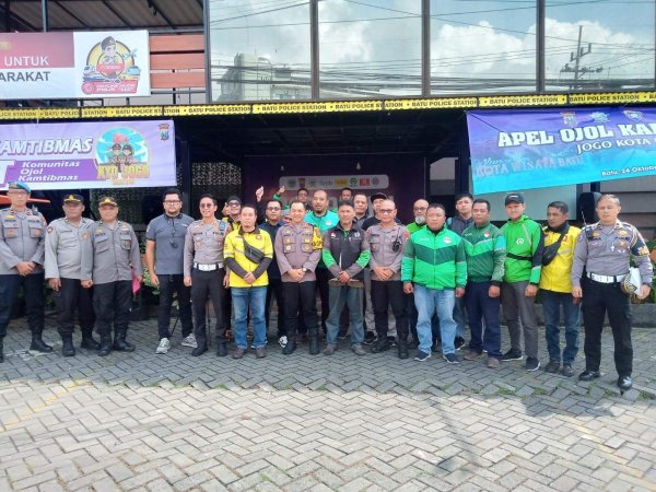 Polres Batu Gelar Apel Ojol Kamtibmas, Beri Rasa Aman dan Nyaman