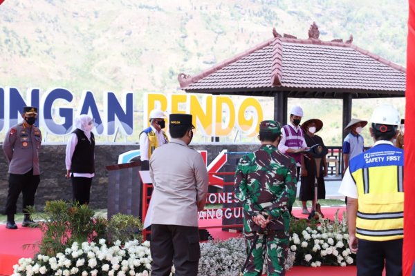 Presiden RI Joko Widodo, Didampingi Forkopimda Jatim Resmikan Bendungan Bendo Ponorogo