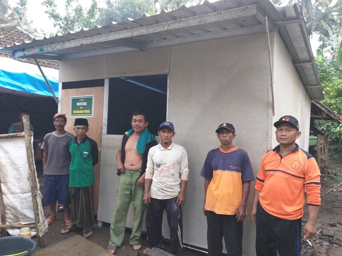 NU Peduli Kabupaten Malang Rampungkan 4 Huntara di Ampelgading