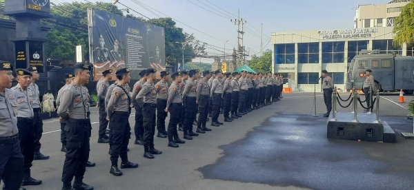 80 Personel Polresta Malang Kota, Perkuat Pengamanan Pilkades Serentak di Kabupaten Bangkalan