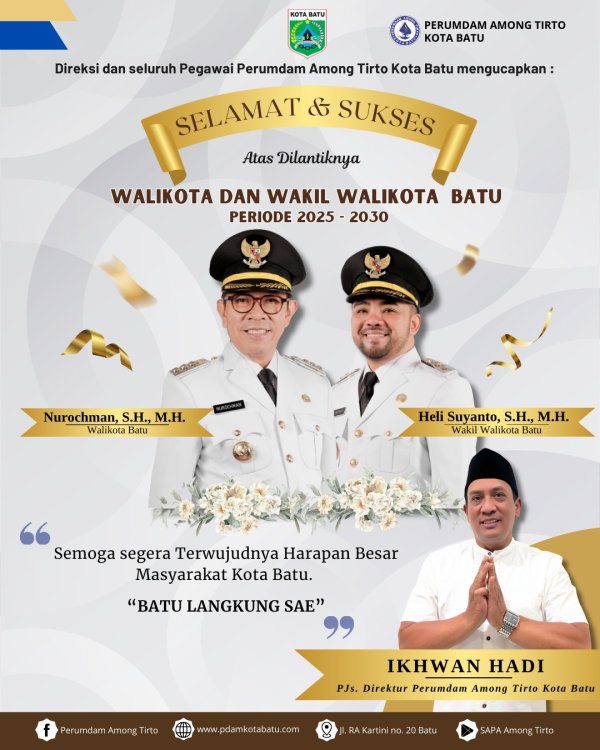 Iklan Ucapan Pelantikan Wali Kota Batu dan Wakil Wali Kota Batu