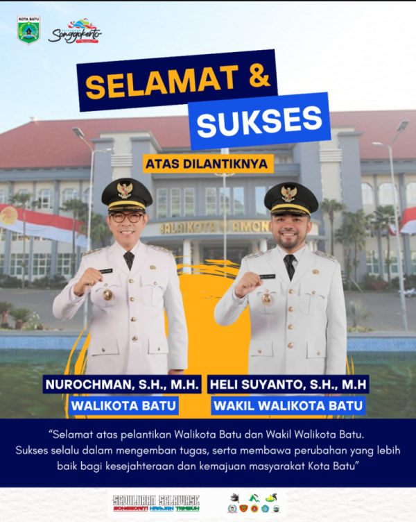 Iklan Ucapan Pelantikan Wali Kota Batu dan Wakil Wali Kota Batu