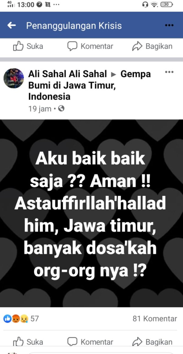 Puluhan Warganet Beri Tanggapan Keras, Nyinyir di Tengah Bencana Gempa