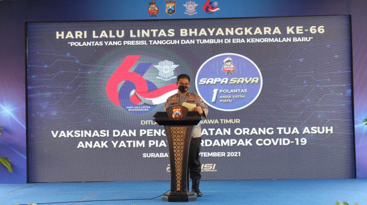 Ditlantas Polda Jatim, Punya Program Satu Polantas Satu Anak Yatim Piatu