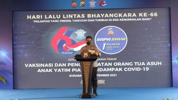 Ditlantas Polda Jatim, Punya Program Satu Polantas Satu Anak Yatim Piatu