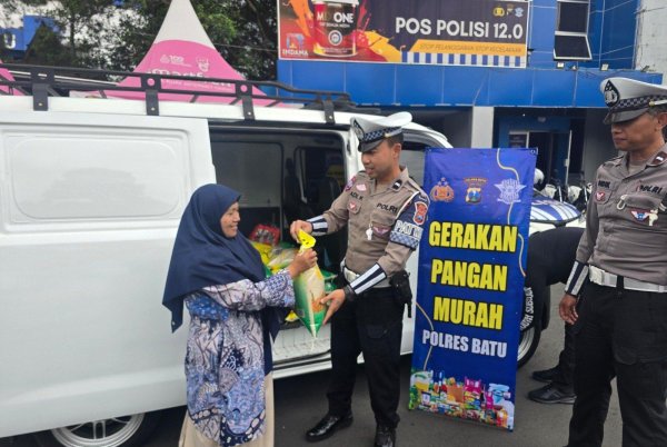 Polres Batu Gelar Gerakan Pangan Murah, Jelang HUT RI ke-80 Sediakan Beras 6 Ton