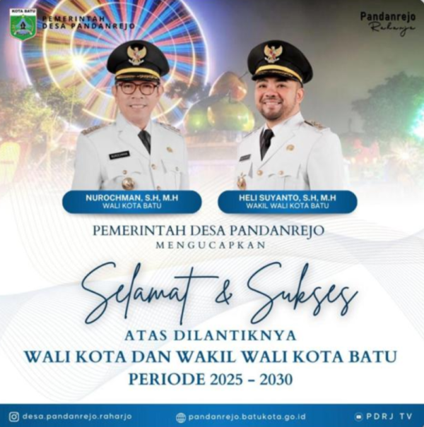 Iklan Ucapan Pelantikan Wali Kota Batu dan Wakil Wali Kota Batu