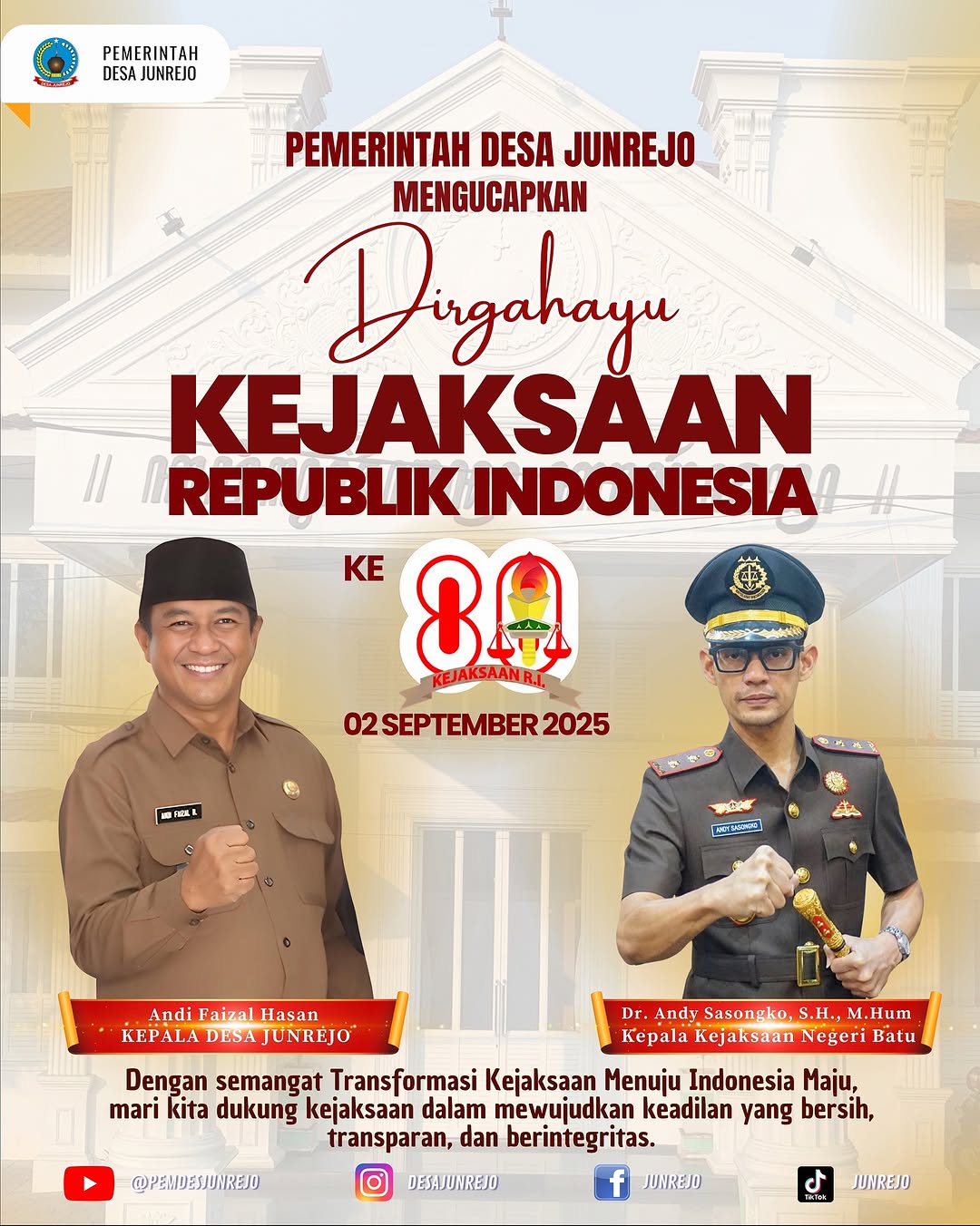 Dirgahayu Kejaksaan Republik Indonesia ke-80