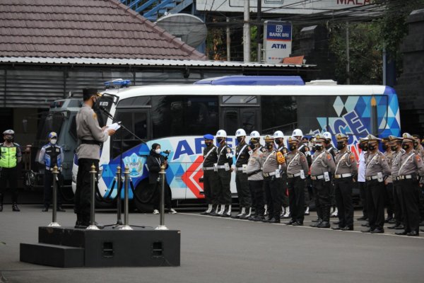 Operasi Patuh Semeru 2021, Polresta Malang Kota Apel Gelar Pasukan