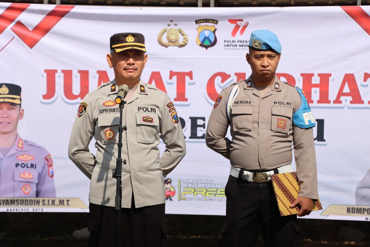 Polres Batu Gelar Apel Jum’at Curhat, Tingkatkan Sinergitas Jaga Harkamtibmas
