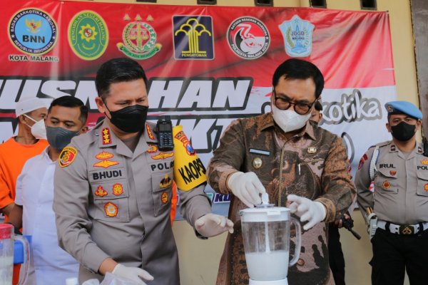 Gandeng BNN Polresta Malang Kota Bersama Forkopimda Musnahkan Narkoba