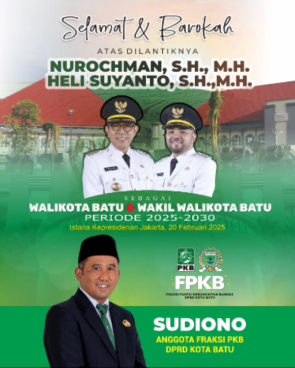 Iklan Ucapan Pelantikan Wali Kota Batu dan Wakil Wali Kota Batu