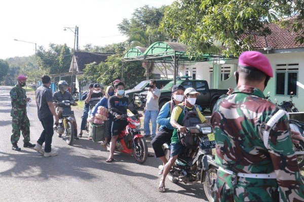 Sosialisasi PPKM Darurat, Pasukan Marinir Purboyo Temukan 50 Pelanggar Prokes