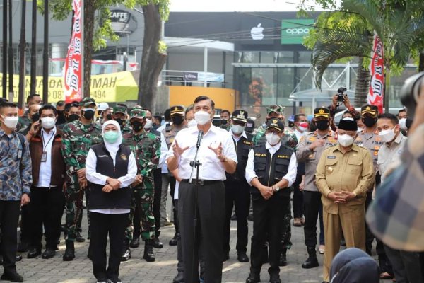 Menko Marves Luhut dan Menkes Budi, Lakukan Pengecekan Penanganan Covid di Jatim