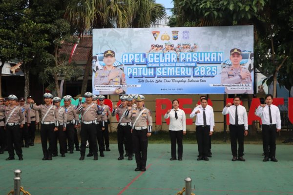 7 Pelanggaran jadi Sasaran Utama Sat Lantas Polres Batu, Apel Gelar Pasukan Operasi Patuh Semeru 2025