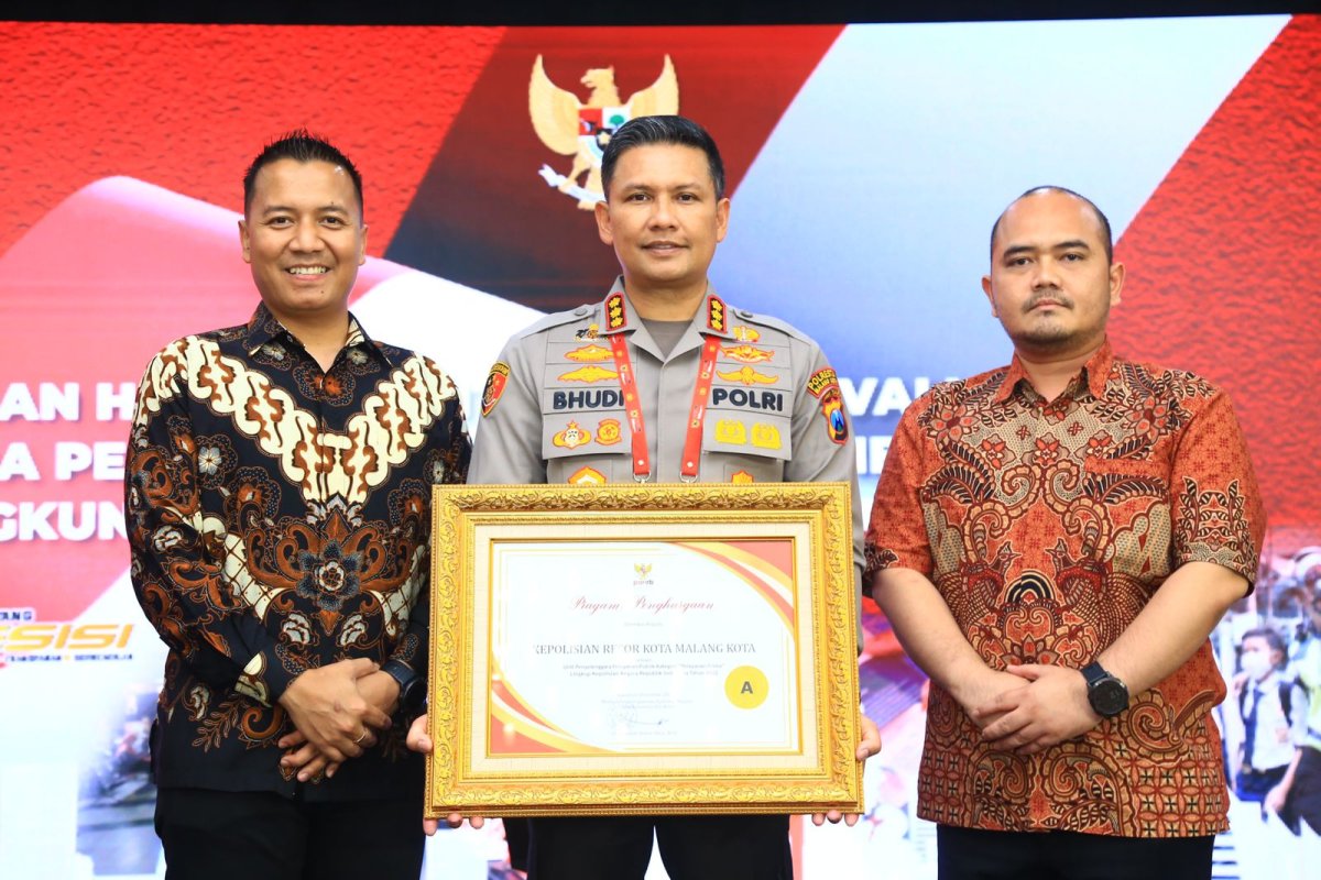 Polresta Malang Kota Raih Penghargaan Pelayanan Prima dan Predikat Pembangunan ZI Polri 2022