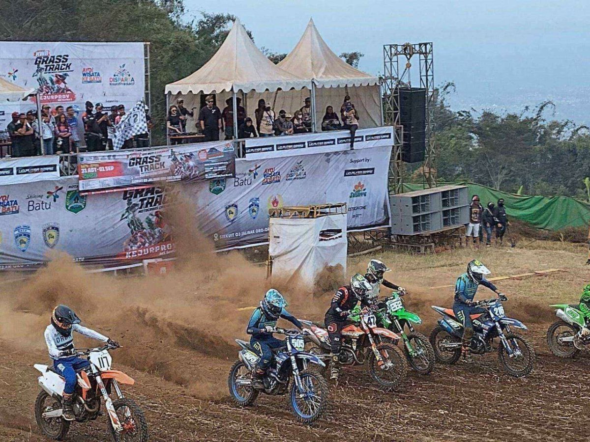 Sedot Ribuan Wisatawan, Disparta Kota Batu Sukses Gelar Event Sport KWB Grass Track Motorcross Championship Kejurprov Jatim 2024