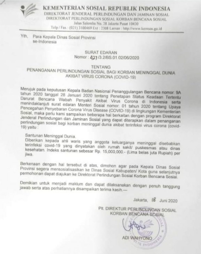 Soal Santunan 15 Juta Bagi Korban Covid-19, Ini Penjelasan Dinsos Pemkot Batu