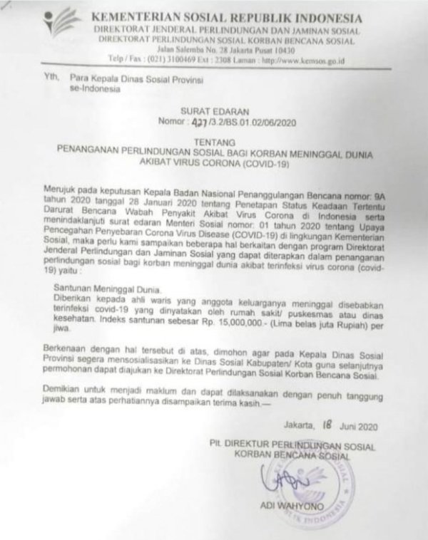 Soal Santunan 15 Juta Bagi Korban Covid-19, Ini Penjelasan Dinsos Pemkot Batu