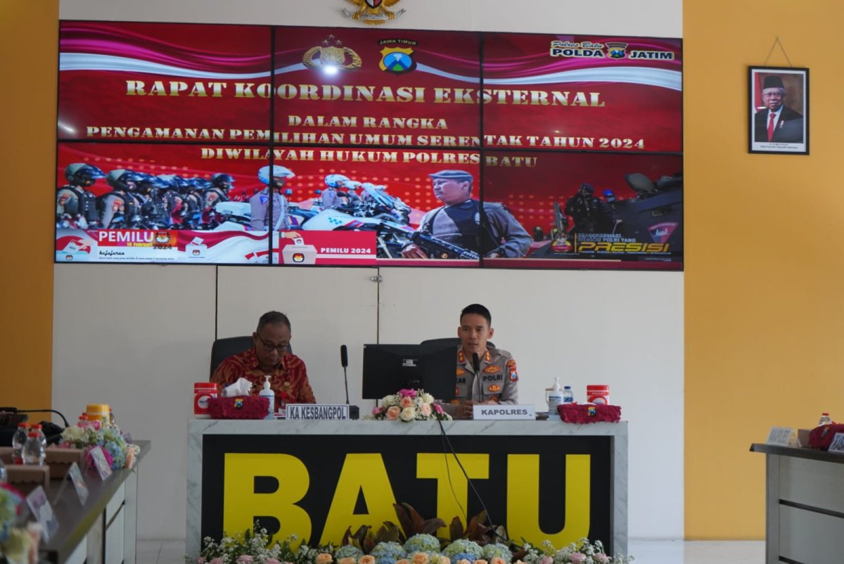 Polres Batu Gelar Rakor Eksternal Pengamanan Pemilu 2024