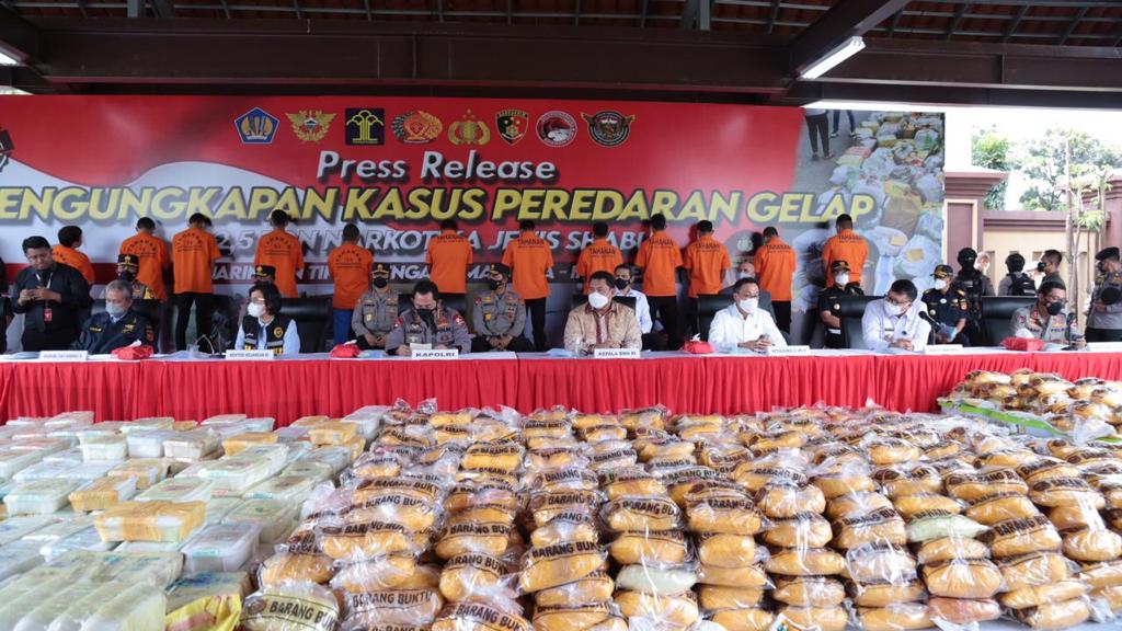 Polri Berhasil Libas Peredaran Ganja Jenis Sabu Seberat 2,5 Ton Jaringan Internasional