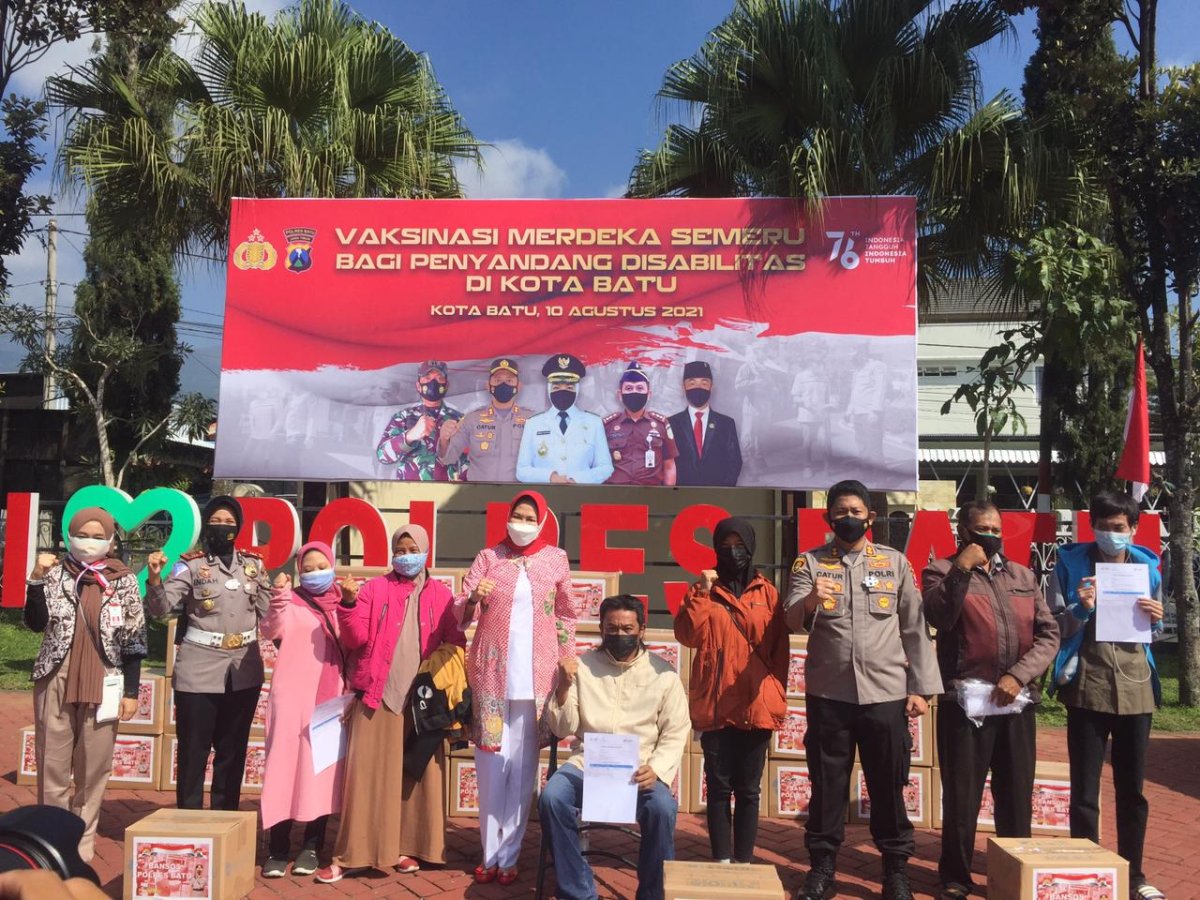 Polres Batu Gelar Vaksinasi untuk Penyandang Disabilitas