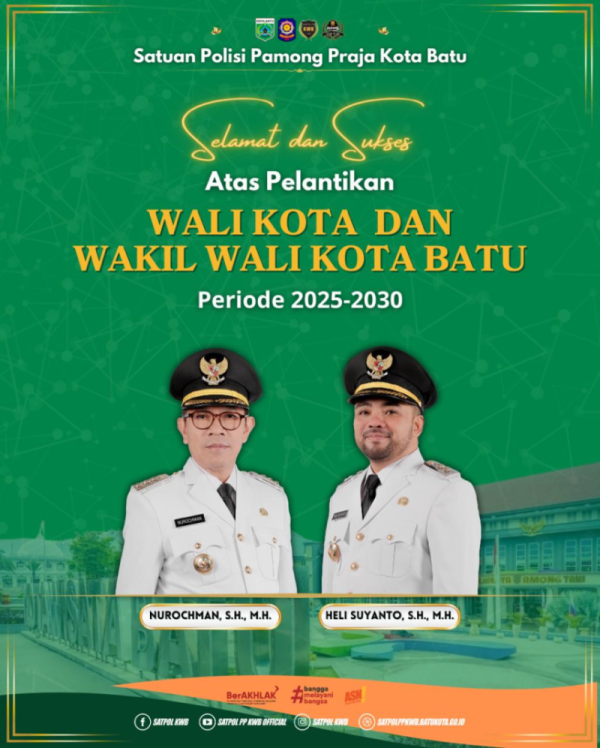 Iklan Ucapan Pelantikan Wali Kota Batu dan Wakil Wali Kota Batu