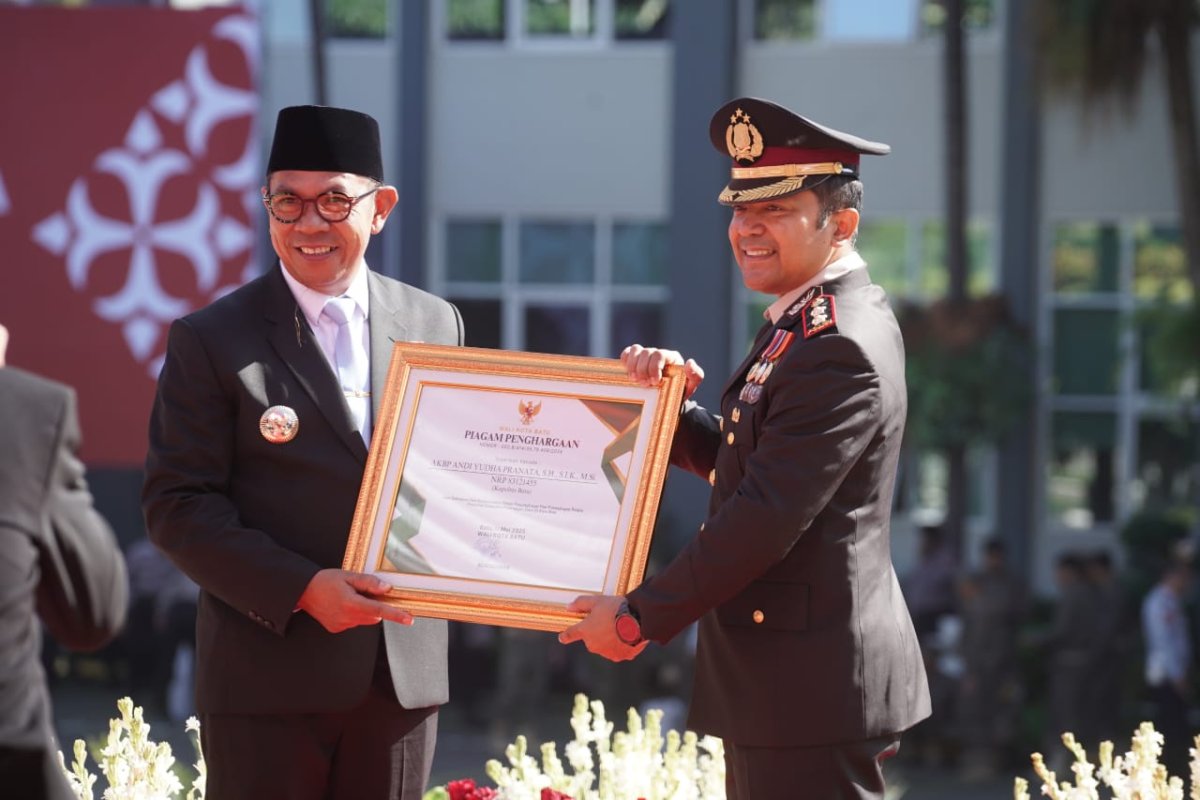 Kapolres Batu, AKBP Andi Dapat Penghargaan di Momen Peringatan Hari Lahir Pancasila, Ungkap Pencurian Komponen PJU