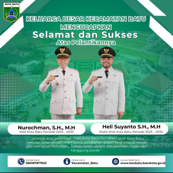 Iklan Ucapan Pelantikan Wali Kota Batu dan Wakil Wali Kota Batu