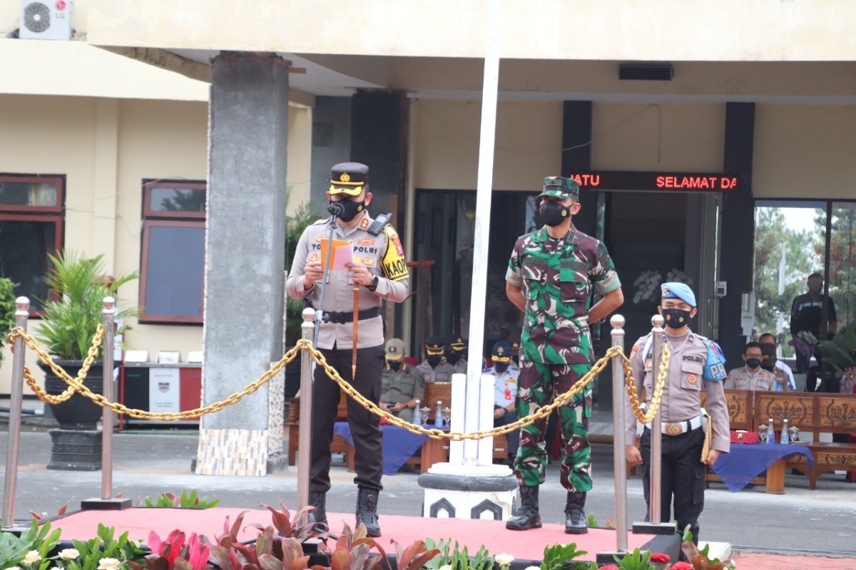Polres Batu Laksanakan Apel Gelar Pasukan Operasi Semeru 2022