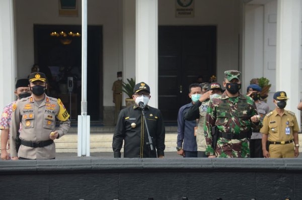 Kapolresta Malang Kota, Ikuti Apel Gelar Pasukan Kesiapan Penanganan Bencana Alam